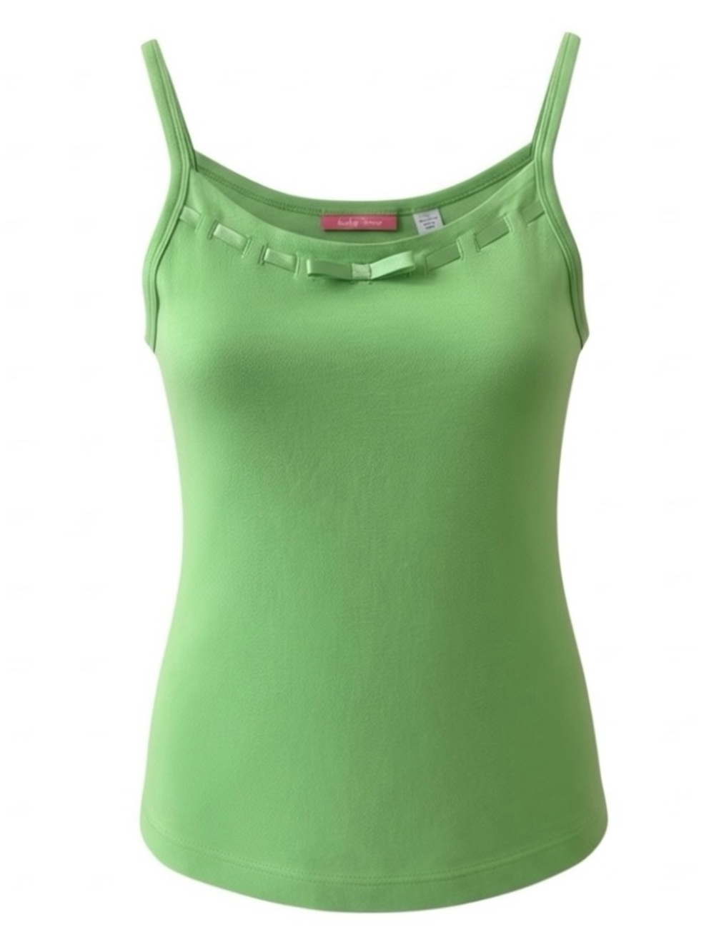 Key West Lime Green Ribbon Laced Cotton Camisole Top Size Small